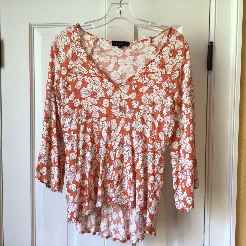 Rachel Zoe Floral bell Sleeve Boho Peasant Blouse Sz M